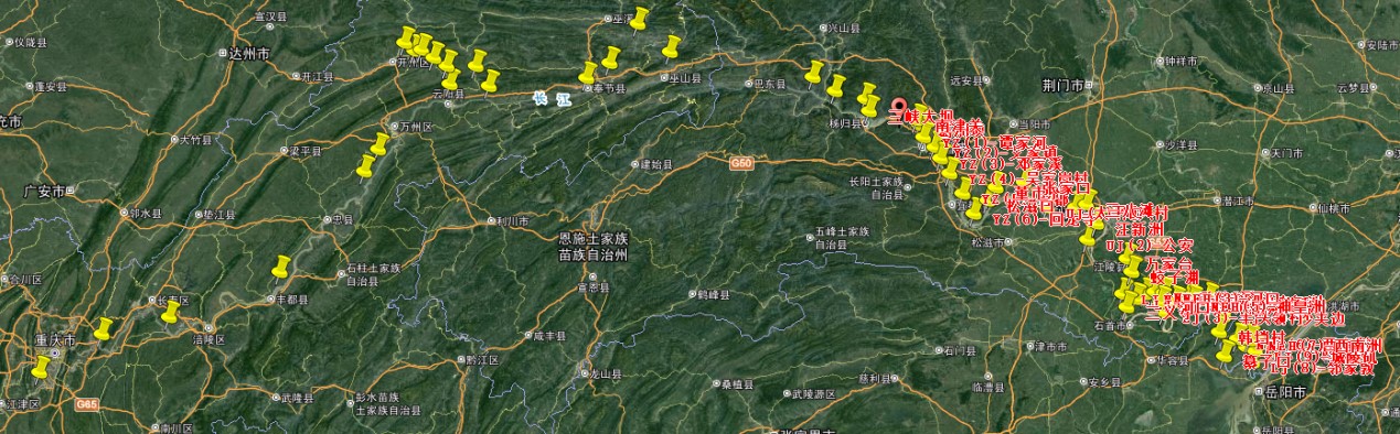 1三峡水库调度影响下岸带样点分布 1三峡水库调度影响下岸带样点分布